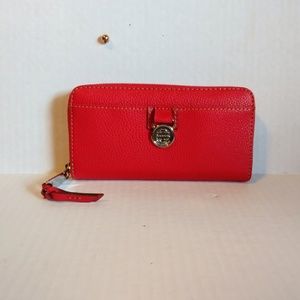 Dana Buchman Red Leather Accordion Wallet